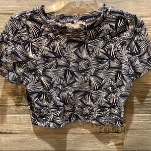 Blue Floral Crop Top